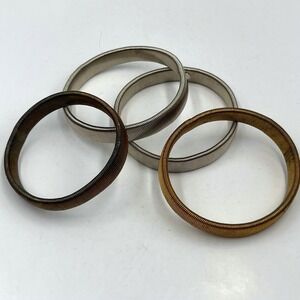 VTG Expansion Spring Bangle Bracelet Set Mixed Gold Silver Tone Slinky Stack 4